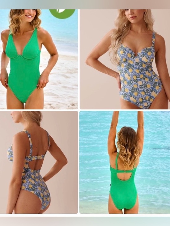 La Vie En Rose Other - Green One-Piece & Blue Lemon Print One-Piece Swimsuits - Set of Two